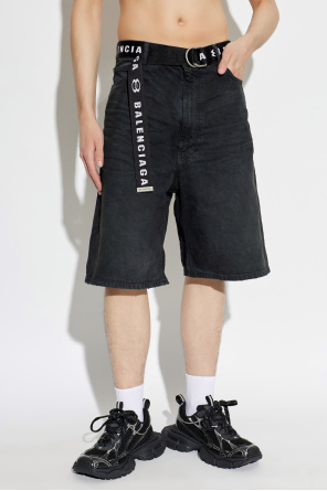 Balenciaga Denim shorts with belt