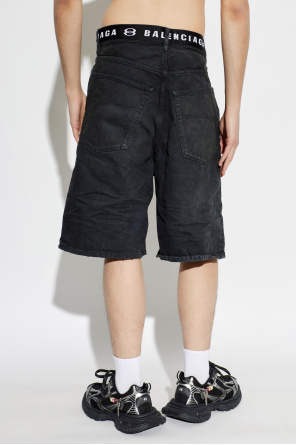 Balenciaga Denim shorts with belt