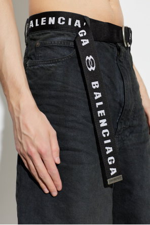 Balenciaga Denim shorts with belt