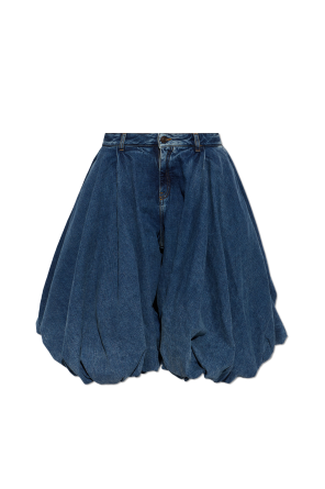 Denim skirt-shorts