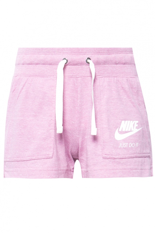 pink nike sweat shorts