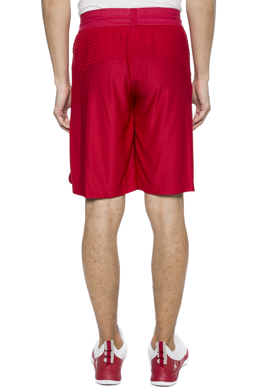 red and white nike shorts
