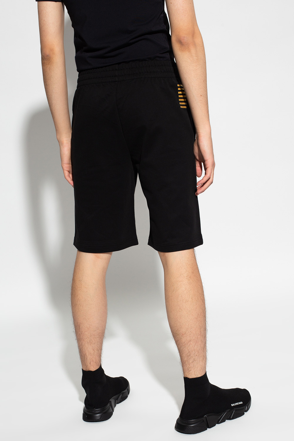 Emporio Armani Kids logo-tape track shorts Blau Мужские Галстуки Giorgio Armani