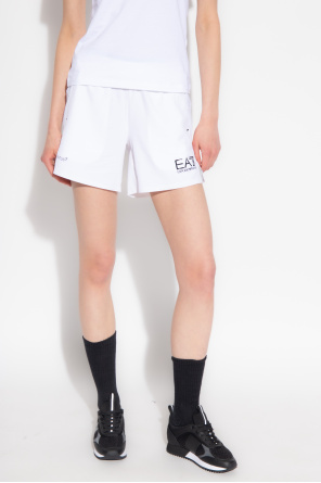 Armani EA7 Racer Weiße Sneaker mit Adler-Logo Printed shorts