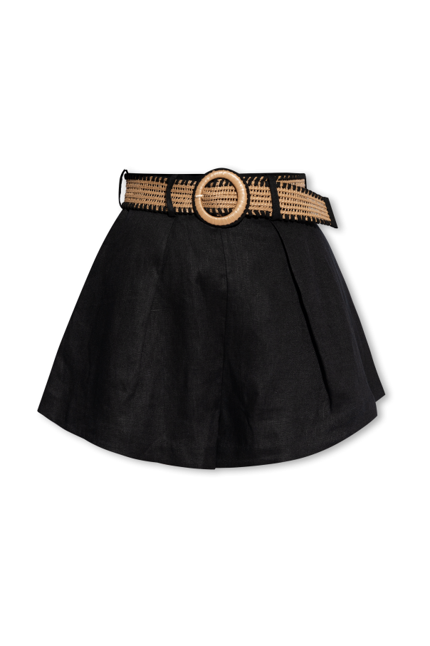 Zimmermann Linen shorts with a belt