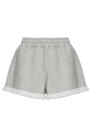 Shorts with lace trim