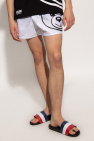 Moschino shorts plunge with logo