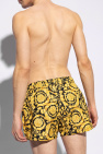 Versace YELLOW Barocco-printed swim shorts