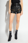 Balmain High-rise leather shorts