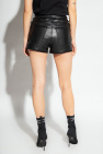 Balmain High-rise leather shorts