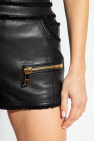 Balmain High-rise leather shorts