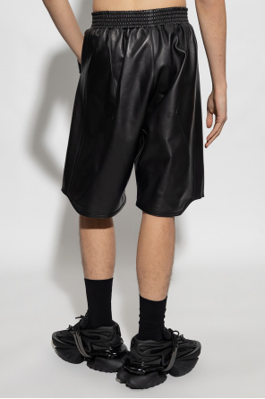 balmain square-frame Leather shorts