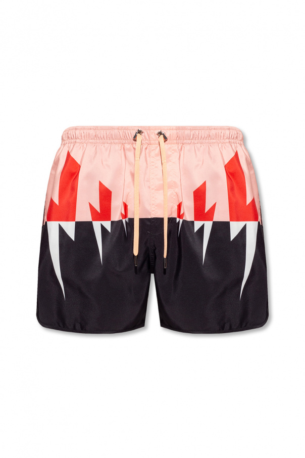 Neil Barrett ‘Tri-Colour Tiger Bolt’ swim shorts