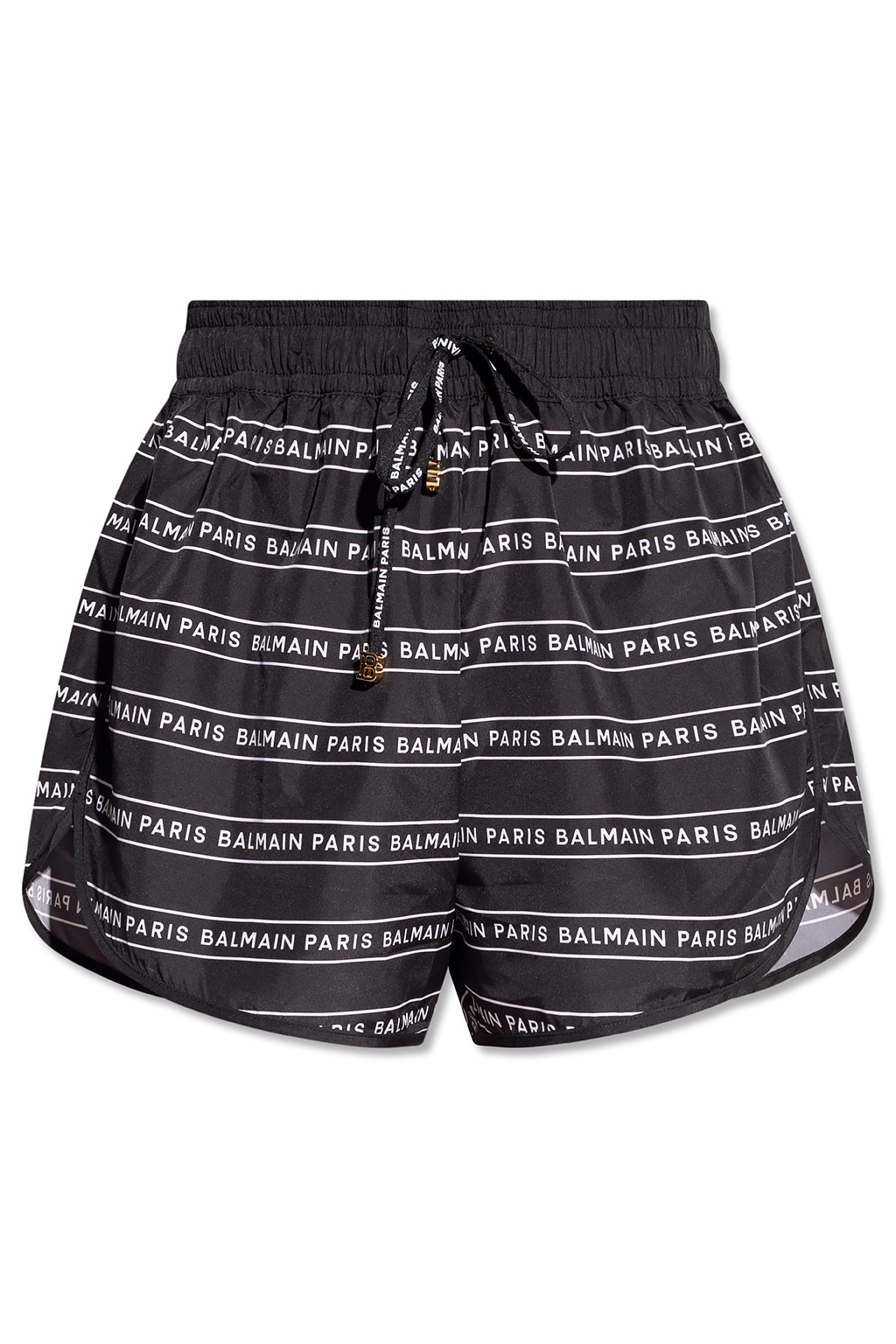 balmain ribbed balmain ribbed logo-embossed track shorts