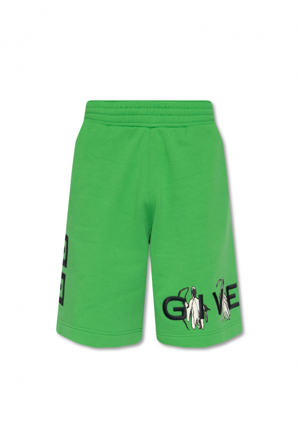 Givenchy Kids 4G-logo camouflage shorts - Green