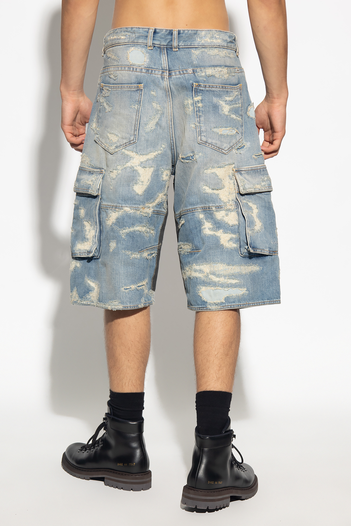 givenchy spray Denim shorts with vintage effect