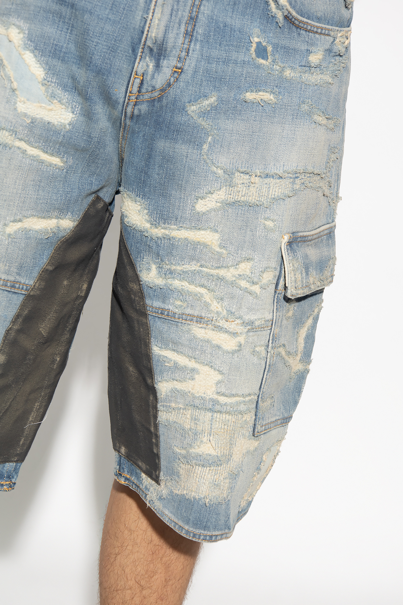 givenchy spray Denim shorts with vintage effect