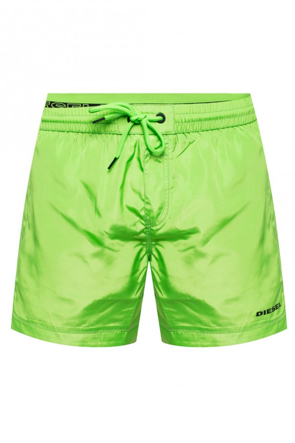 branded swim shorts