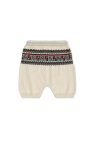 Fendi Kids cream Shorts with decorative pattern