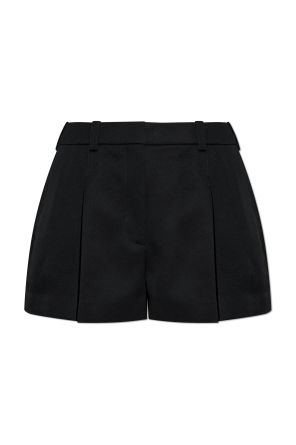 Wool shorts with pleats