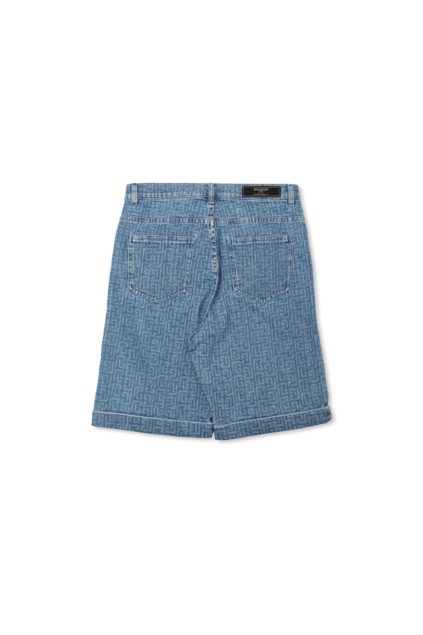 Balmain Kids Pantalones cortos vaqueros