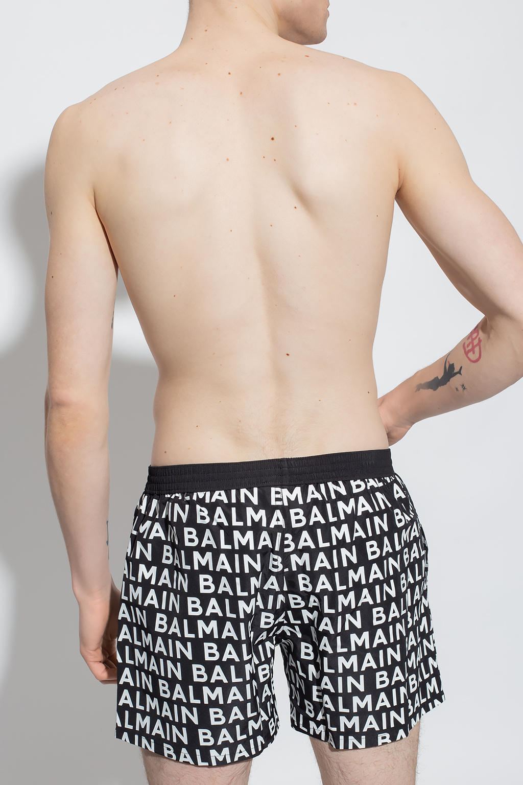 balmain Pink Swim shorts with logo