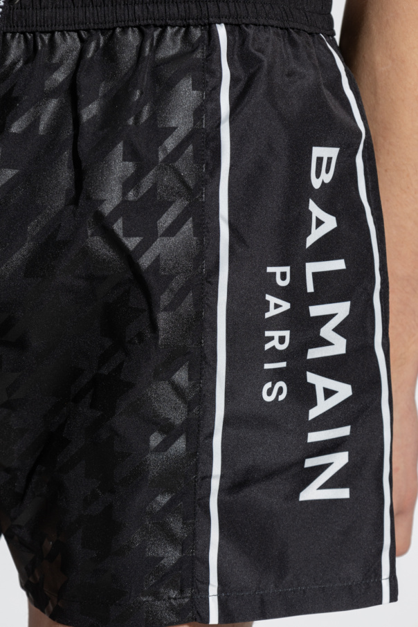 Balmain shorts balmain logo-print cotton sweatshirt Schwarz
