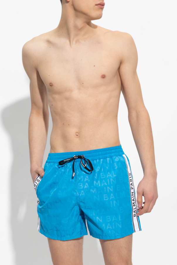 balmain monogram Swim shorts