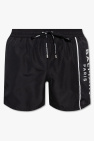 Balmain high-waisted embossed-button check shorts