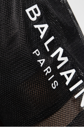 Balmain Balmain check-pattern logo-tape sweatshirt