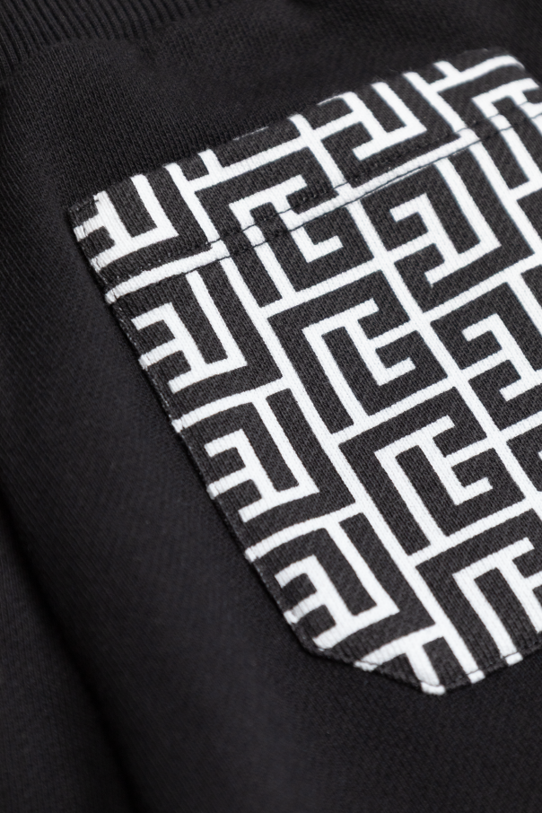 Balmain Kids Monogram shorts with pocket