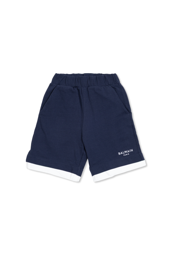 Shorts with embroidered logo od Balmain Kids