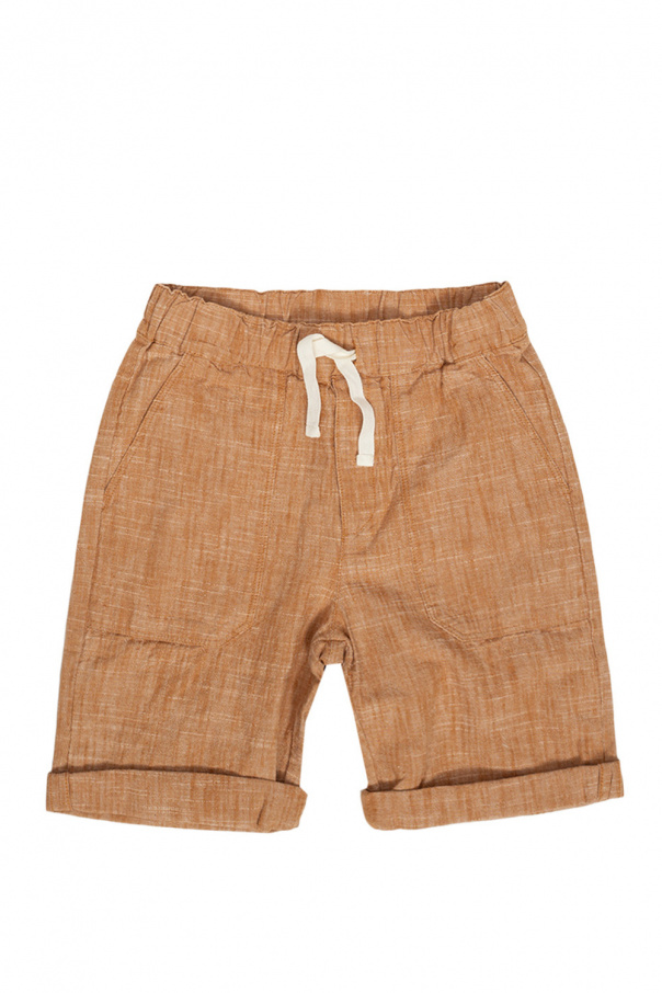 Bonpoint  drawstring panelled cotton shorts