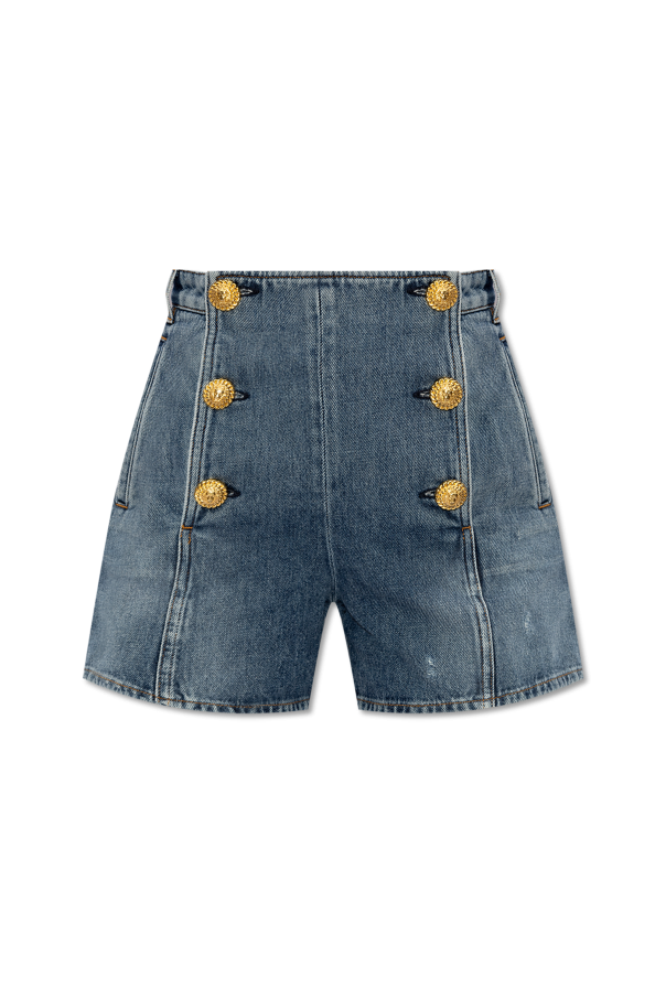 Balmain High-waisted denim shorts