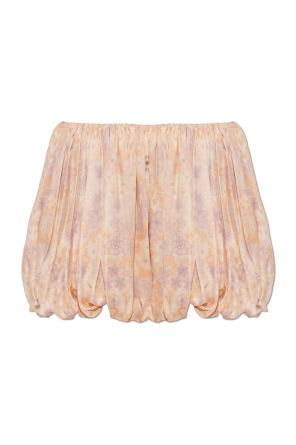 Silk shorts with a floral motif