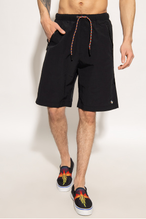 Marcelo Burlon Smocked shorts with multicolored drawstrings