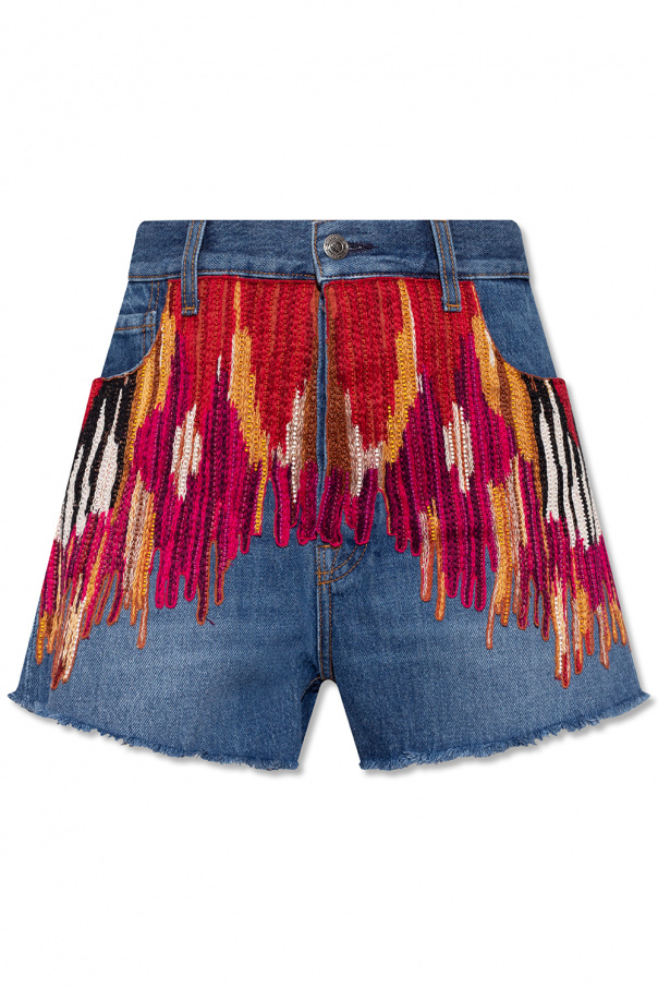 Etro High-waisted denim shorts