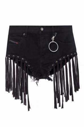 Szorty jeansowe z frędzlami ‘de-rock’ od Diesel