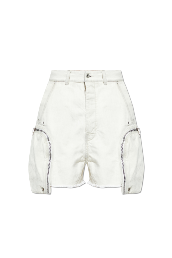 Denim shorts with vintage effect od Rick Owens DRKSHDW