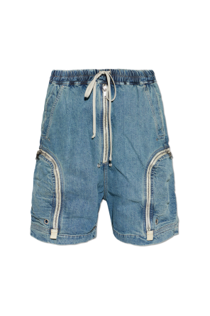 Cargo-style denim shorts