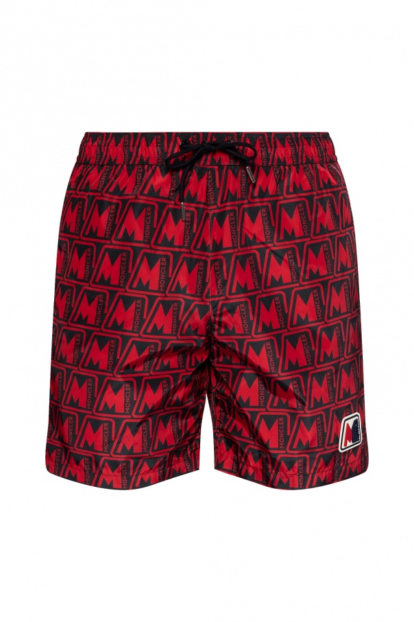 moncler swim shorts red