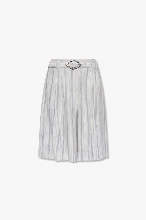 Ganni Striped elasticated shorts