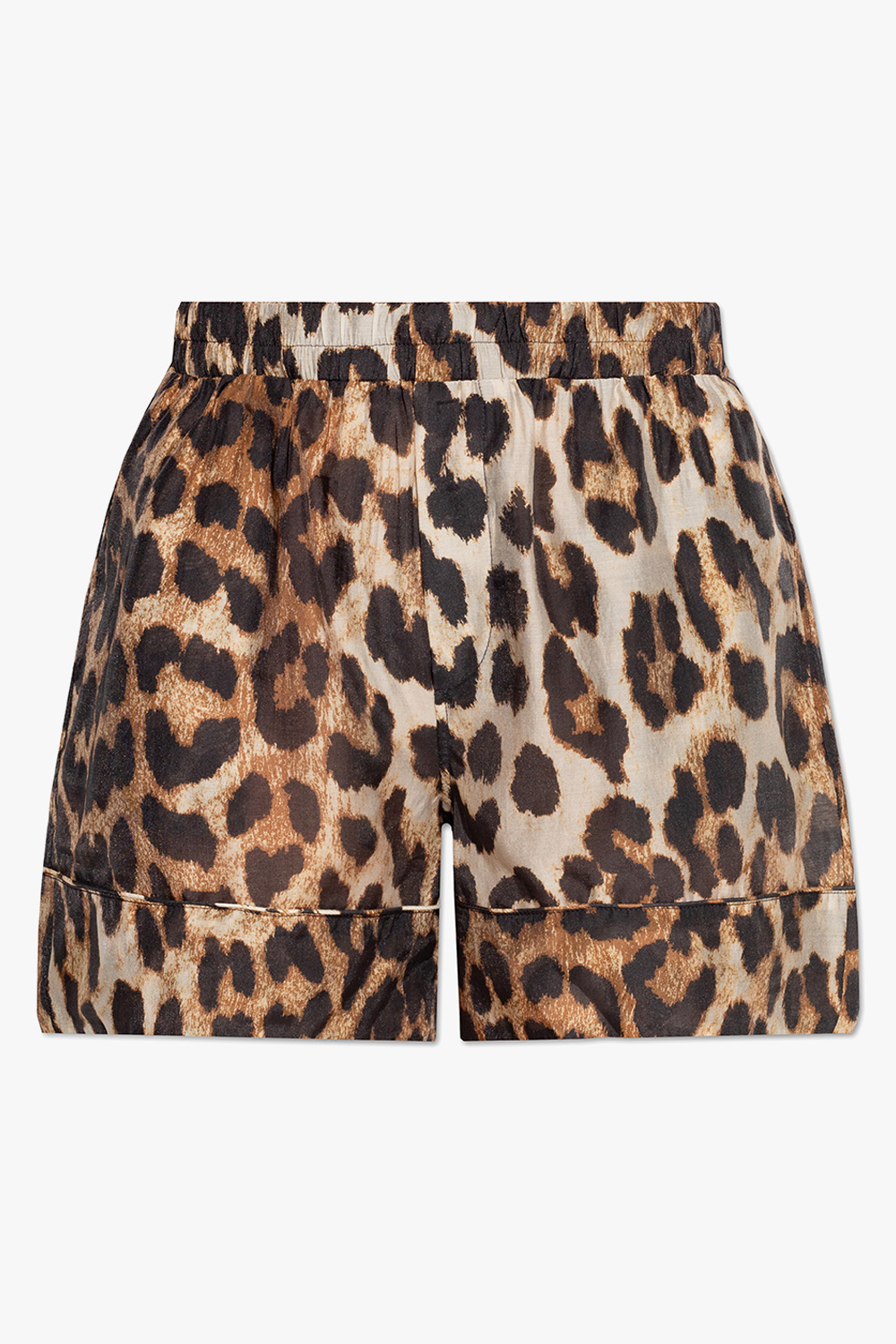 Ganni button shorts with animal motif