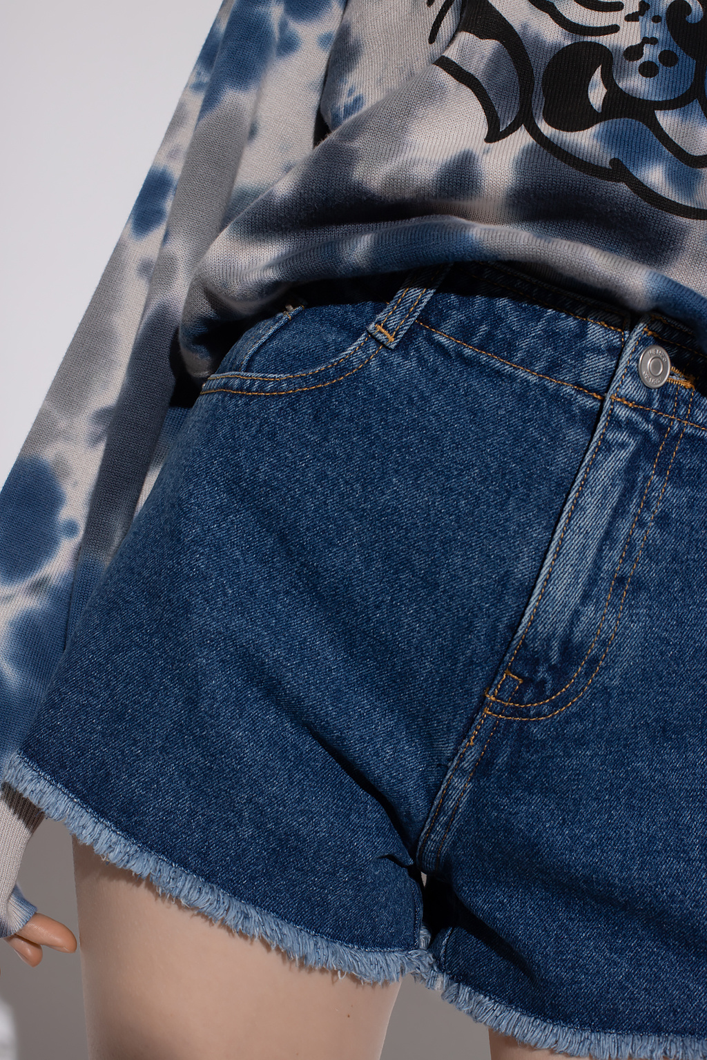 Kenzo Denim pleat-detail shorts