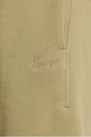 Kenzo Pantalones cortos de algodón con logo bordado