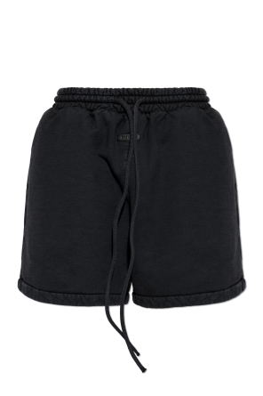 Cotton shorts with logo patch