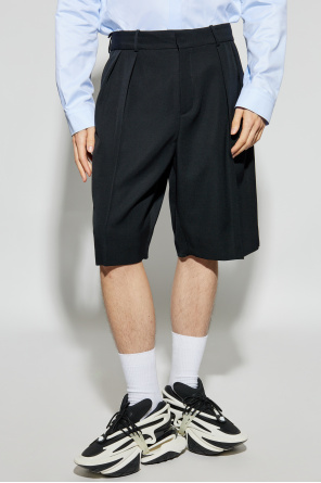Balmain Wool pleated shorts