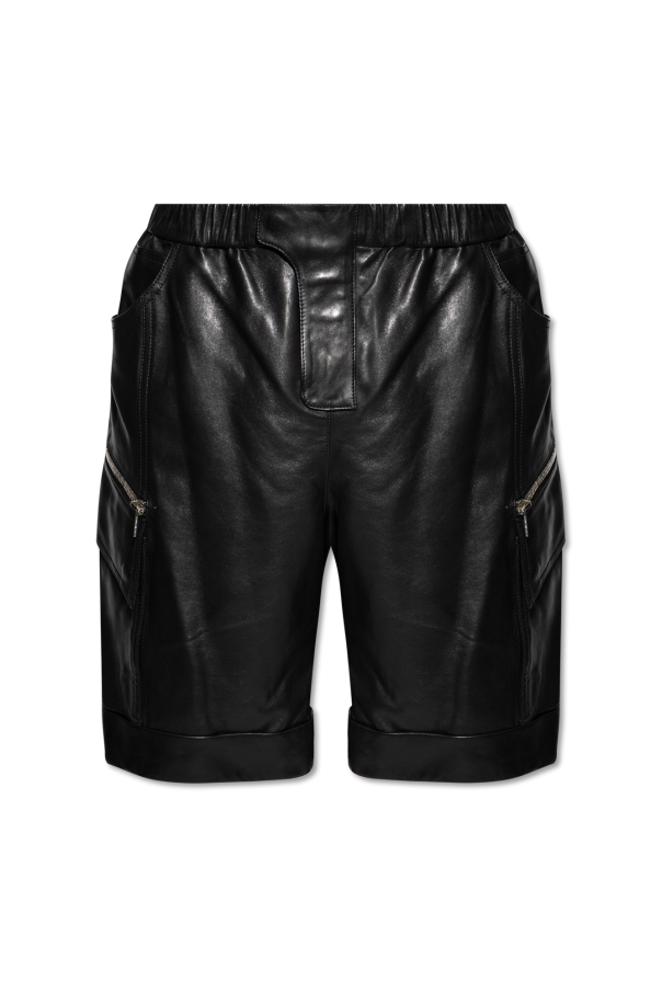 Cargo-type leather shorts od Balmain