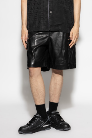 Balmain Pantalones cortos de cuero tipo "cargo"