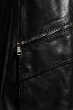 Balmain Pantalones cortos de cuero tipo "cargo"